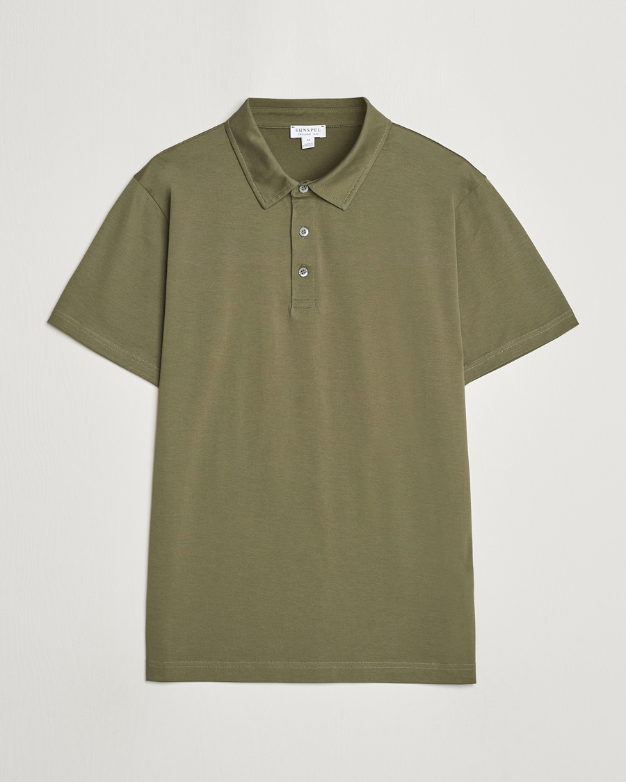 Heren | Polo's | Sunspel | Cotton Jersey Polo Khaki