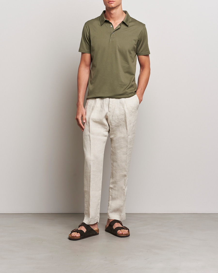 Heren | Polo's | Sunspel | Cotton Jersey Polo Khaki