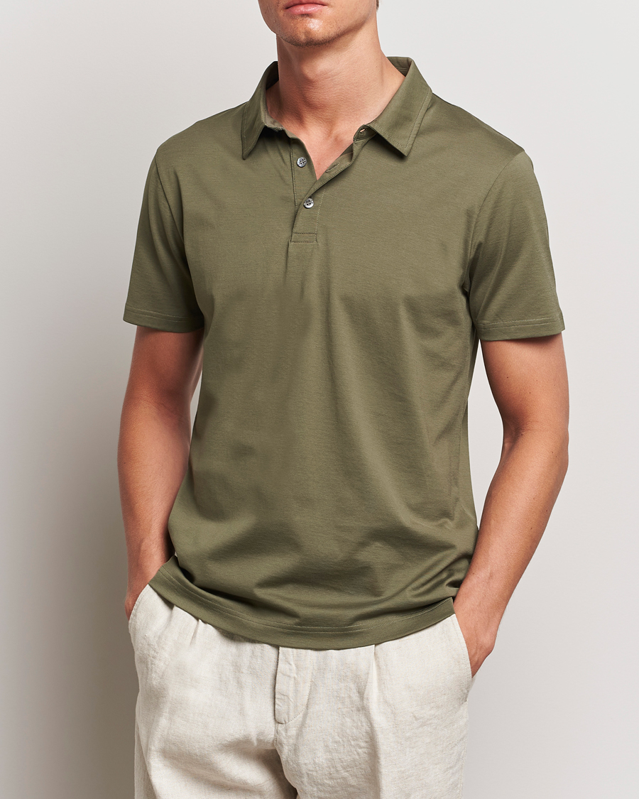 Heren | Polo's | Sunspel | Cotton Jersey Polo Khaki