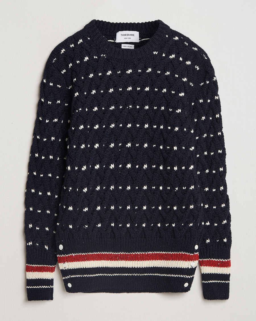 Homme | Pulls Et Tricots | Thom Browne | Donegal Cable Sweater Navy