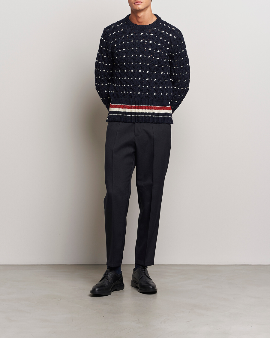 Homme | Pulls Et Tricots | Thom Browne | Donegal Cable Sweater Navy