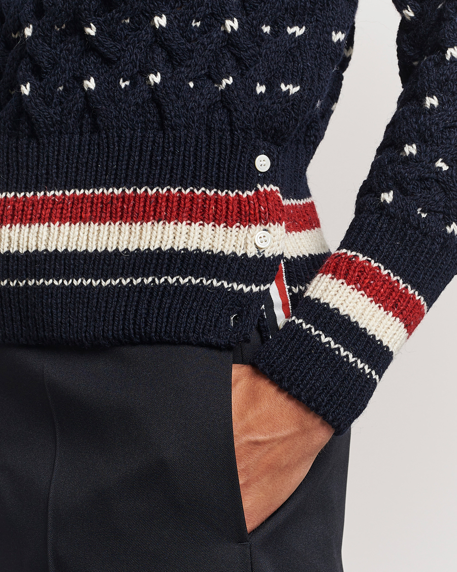 Homme | Pulls Et Tricots | Thom Browne | Donegal Cable Sweater Navy