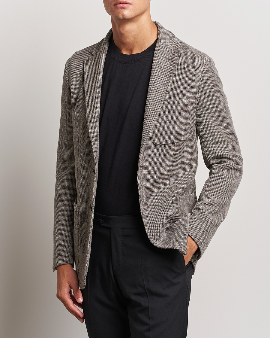 Homme | Blazers | Canali | Structured Wool Jersey Blazer Beige