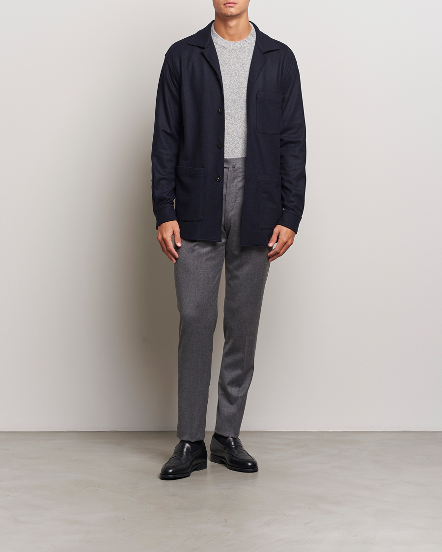 Homme | Manteaux Et Vestes | Canali | Wool Shirt Jacket Navy