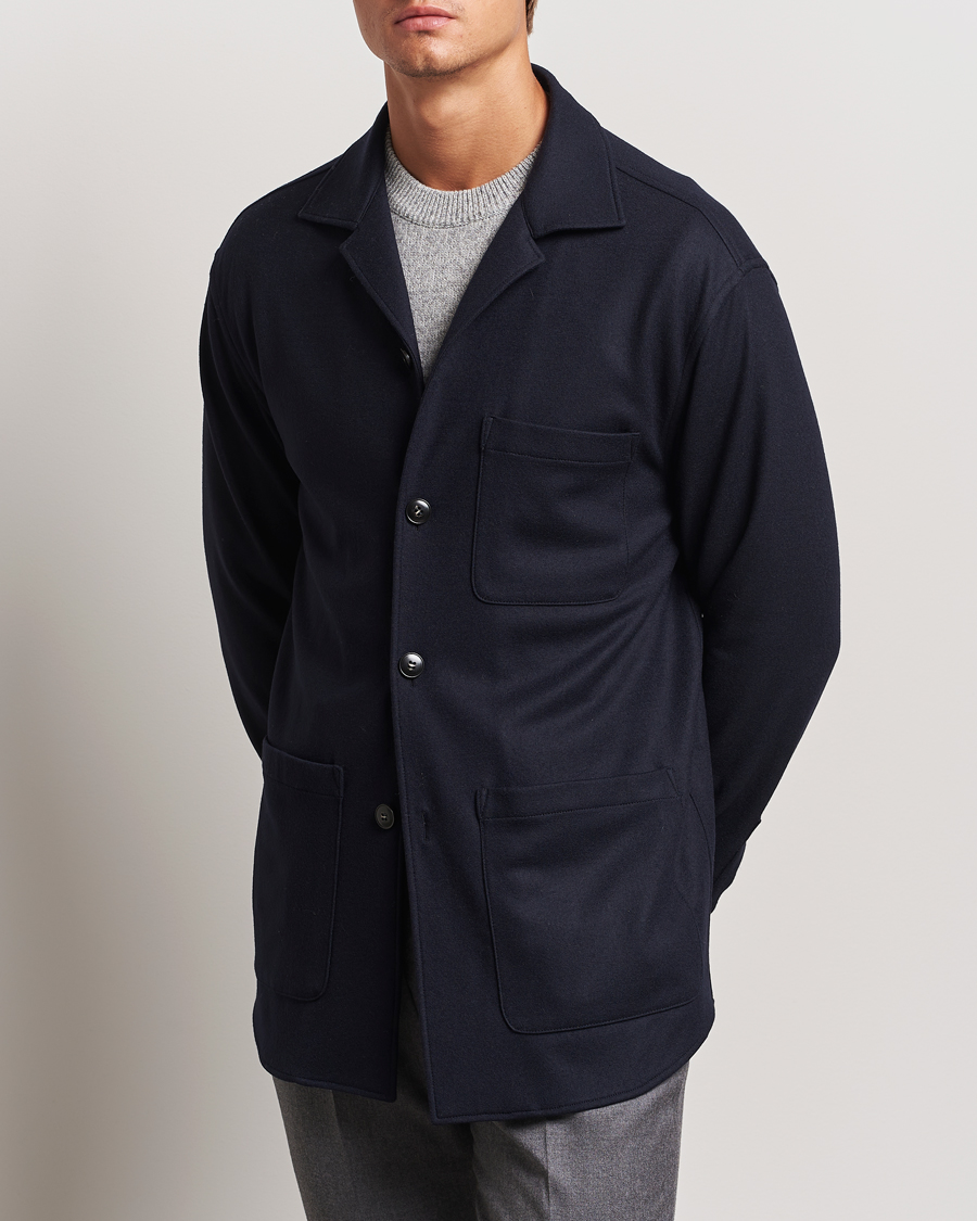Heren | Jassen | Canali | Wool Shirt Jacket Navy