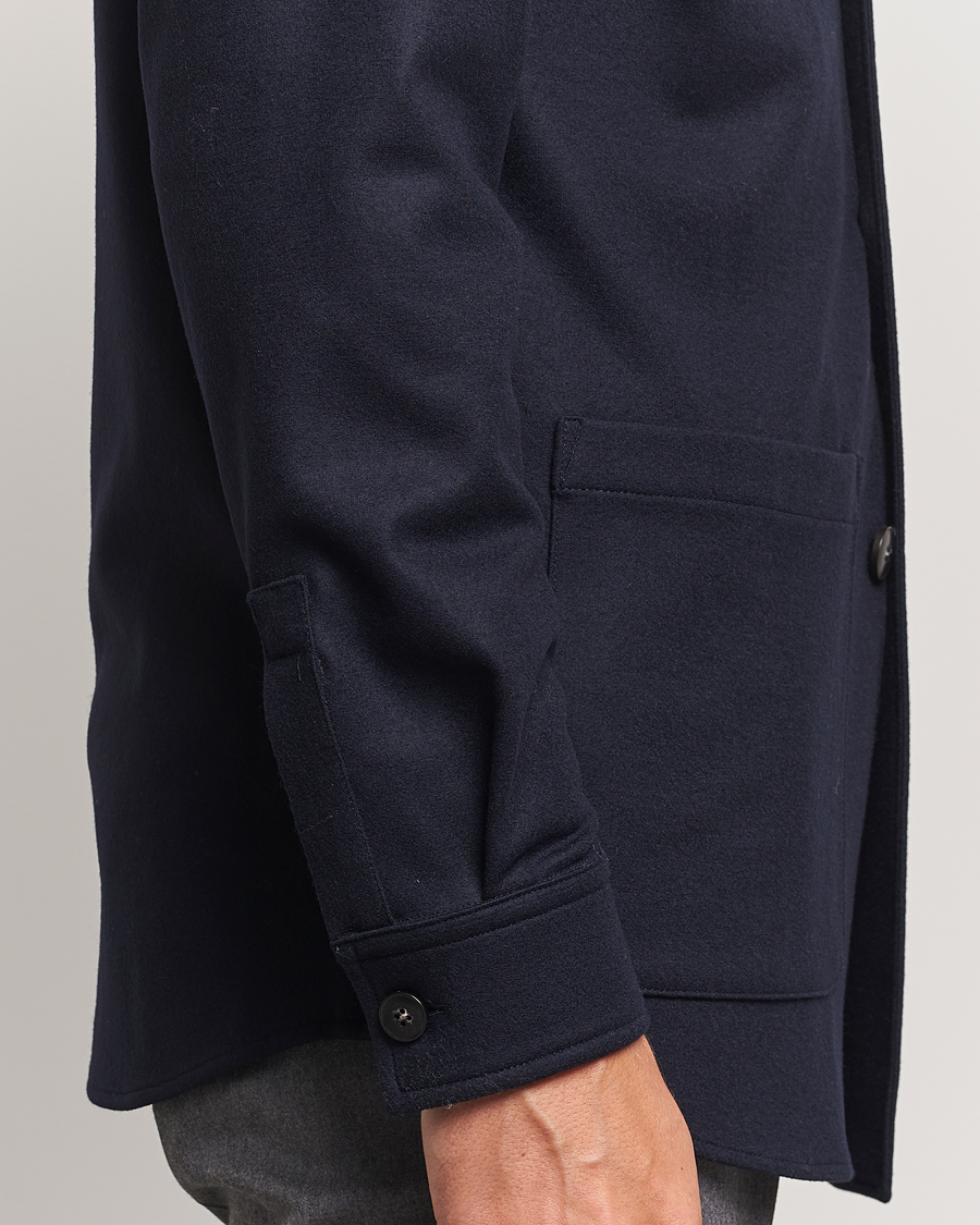 Heren | Jassen | Canali | Wool Shirt Jacket Navy