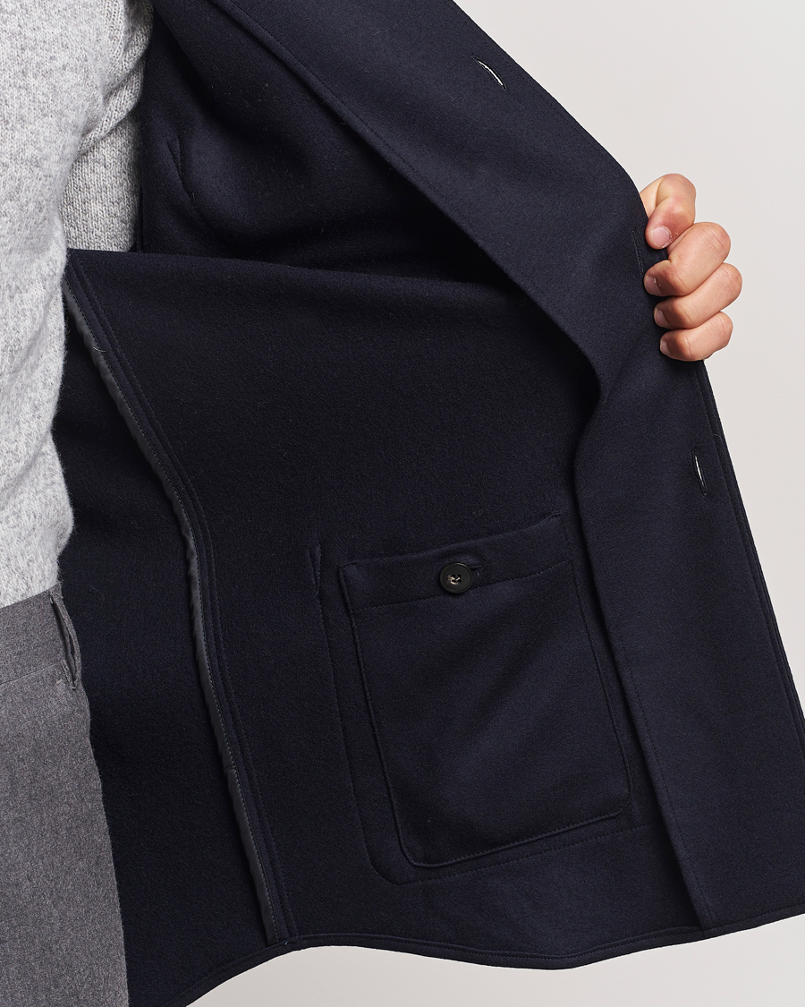 Heren | Jassen | Canali | Wool Shirt Jacket Navy