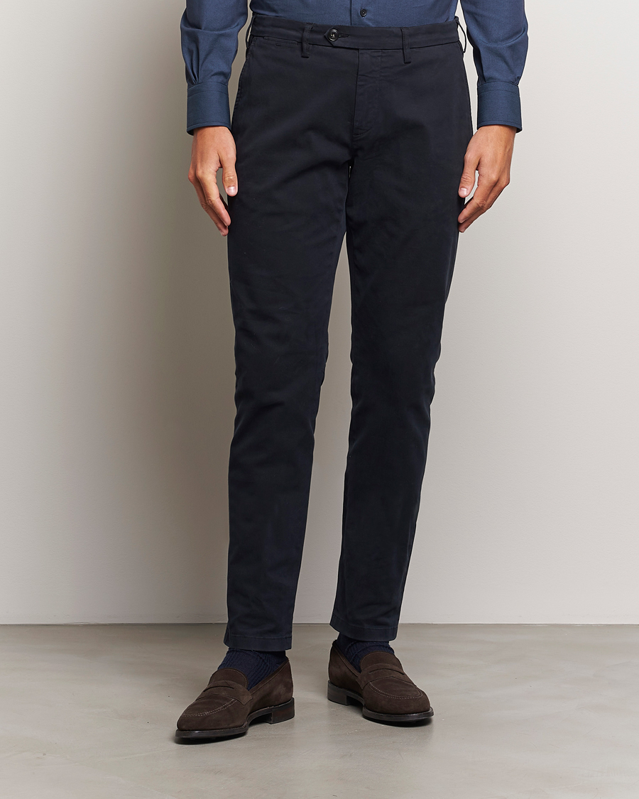 Homme | Pantalons | Canali | Cotton Stretch Trousers Navy