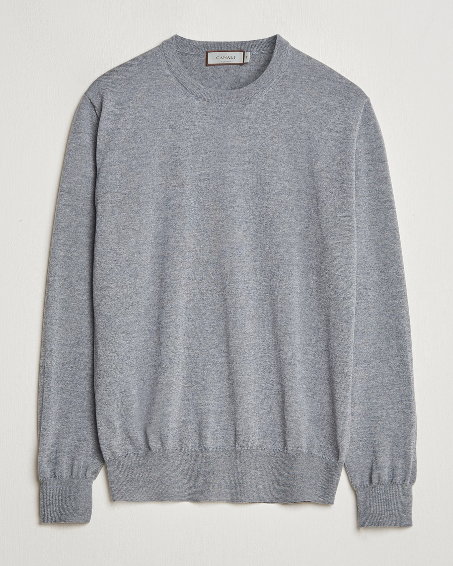 Homme | Pulls Et Tricots | Canali | Merino Wool Crew Neck Light Grey