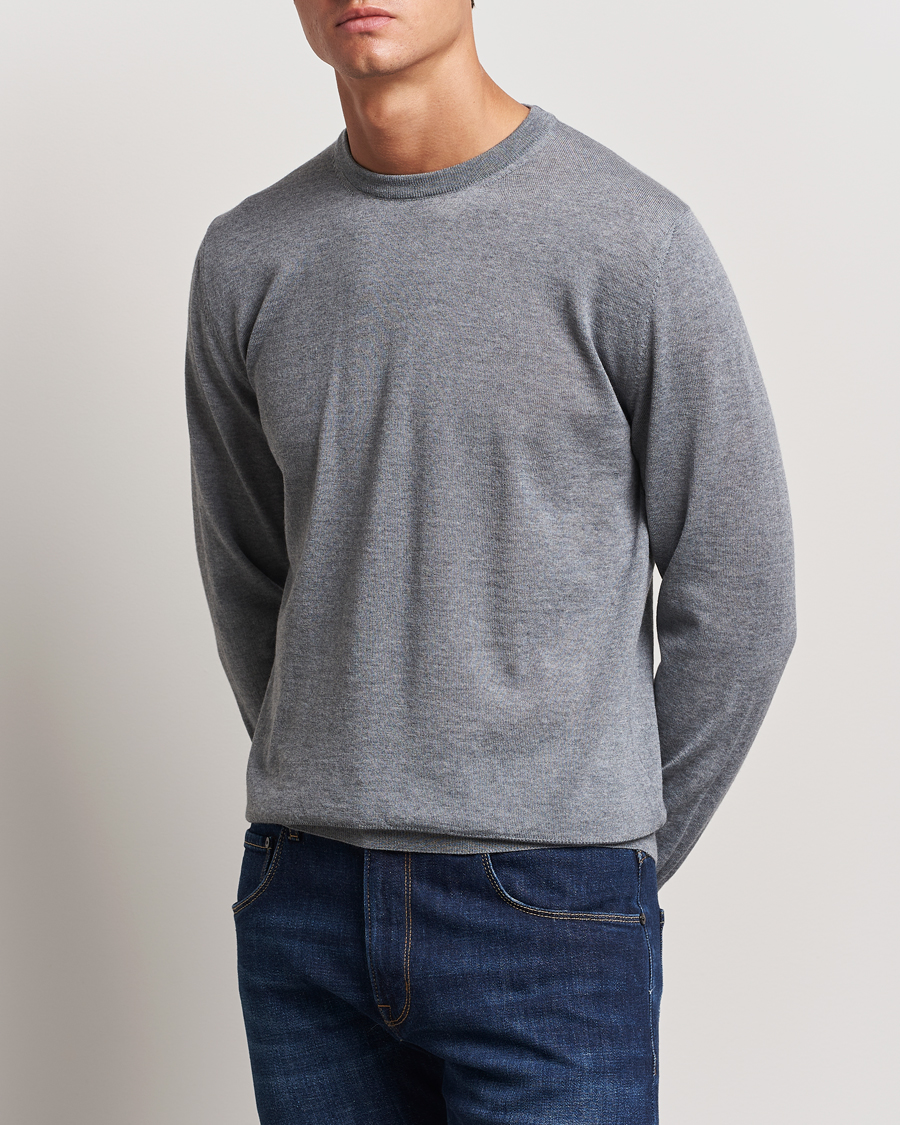 Homme | Pulls Et Tricots | Canali | Merino Wool Crew Neck Light Grey