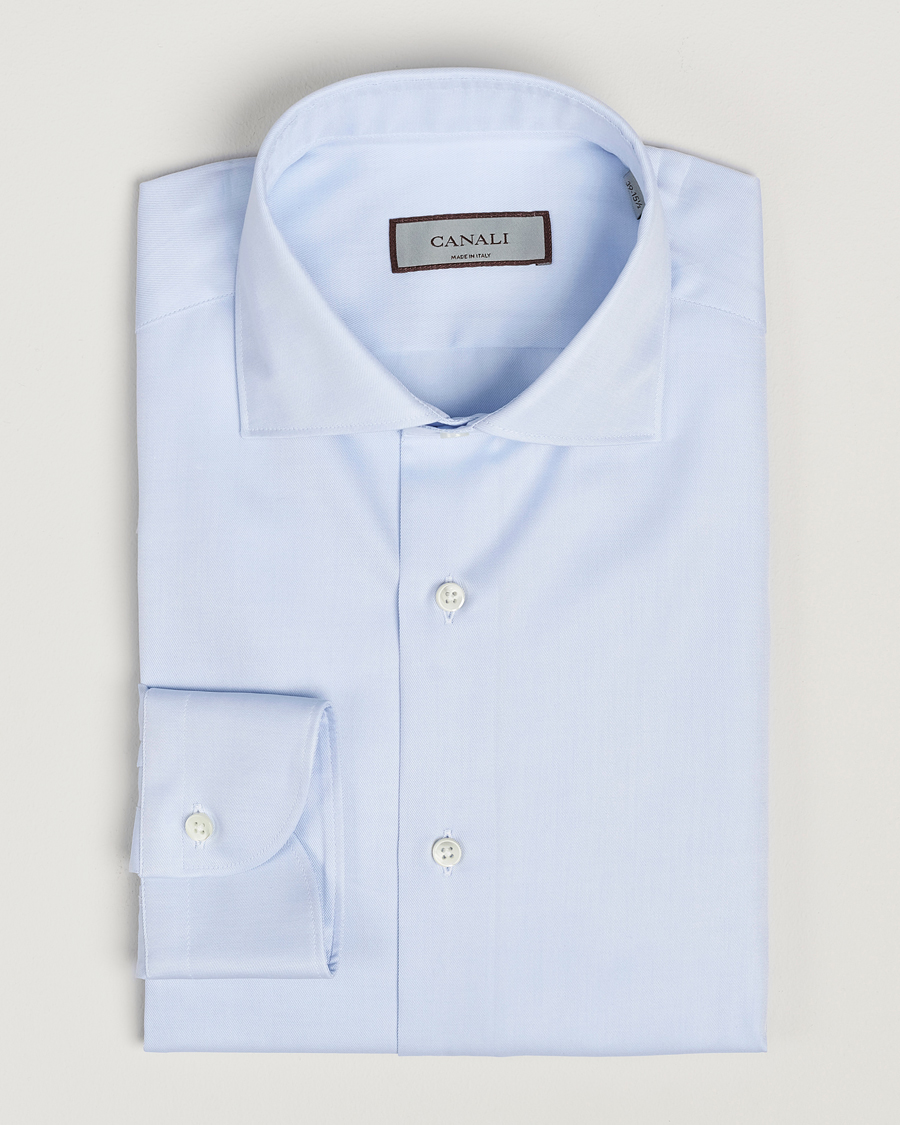 Homme | Chemises | Canali | Slim Fit Cotton Shirt Light Blue