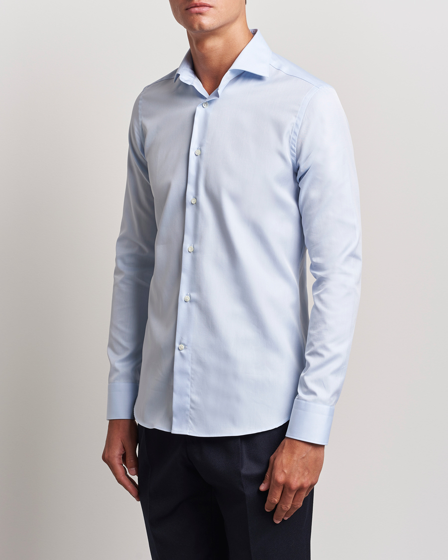 Homme | Chemises | Canali | Slim Fit Cotton Shirt Light Blue