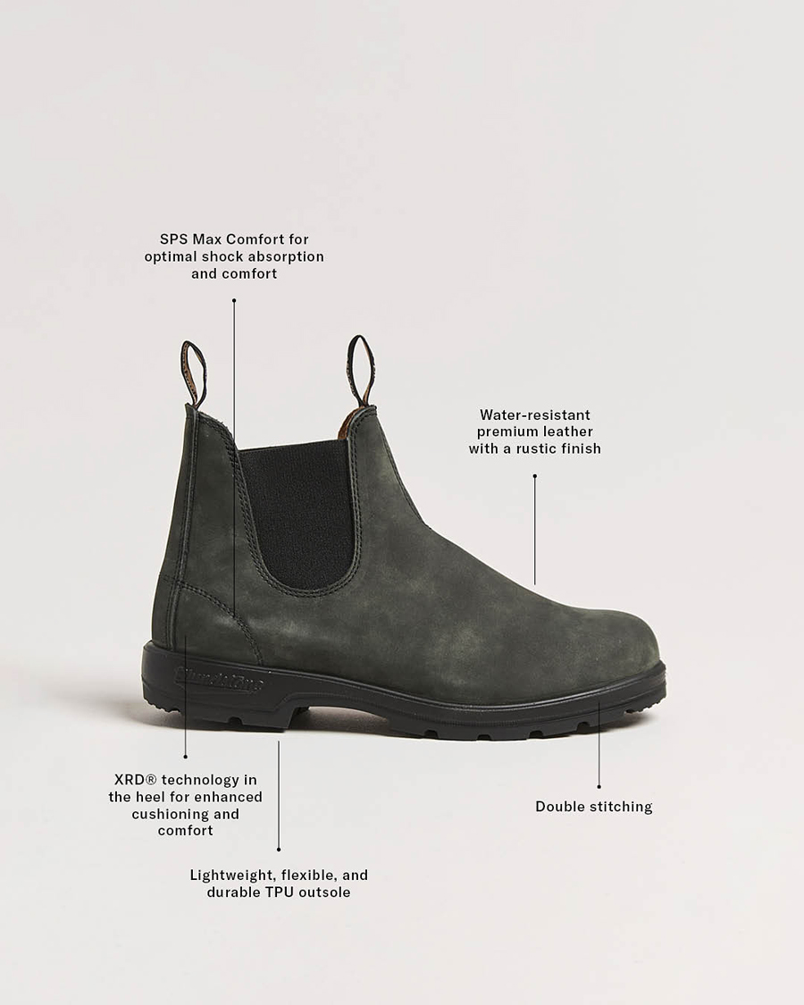 Homme | Bottes | Blundstone | 587 Original Leather Chelsea Boot Rustic Black