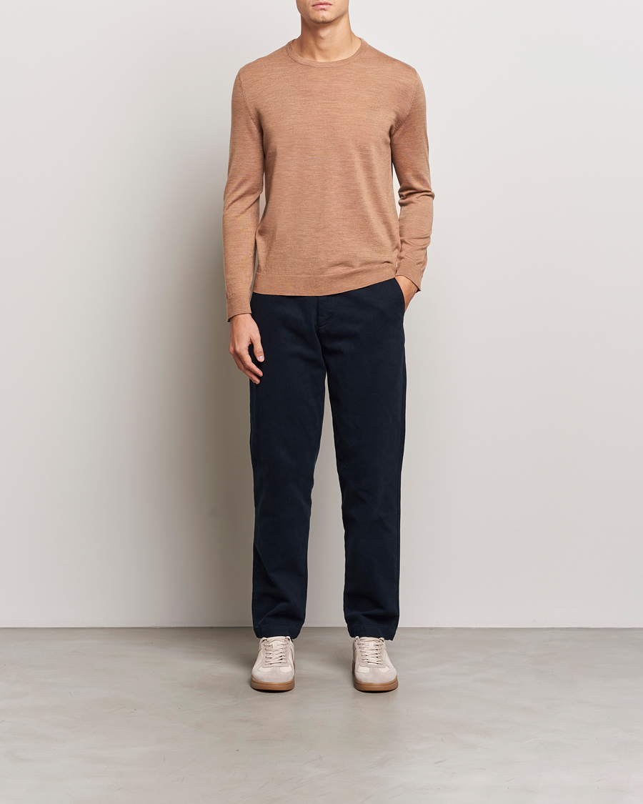 Homme | Pulls Et Tricots | GANT | Extrafine Merino Wool C-Neck Dk Sand Melange