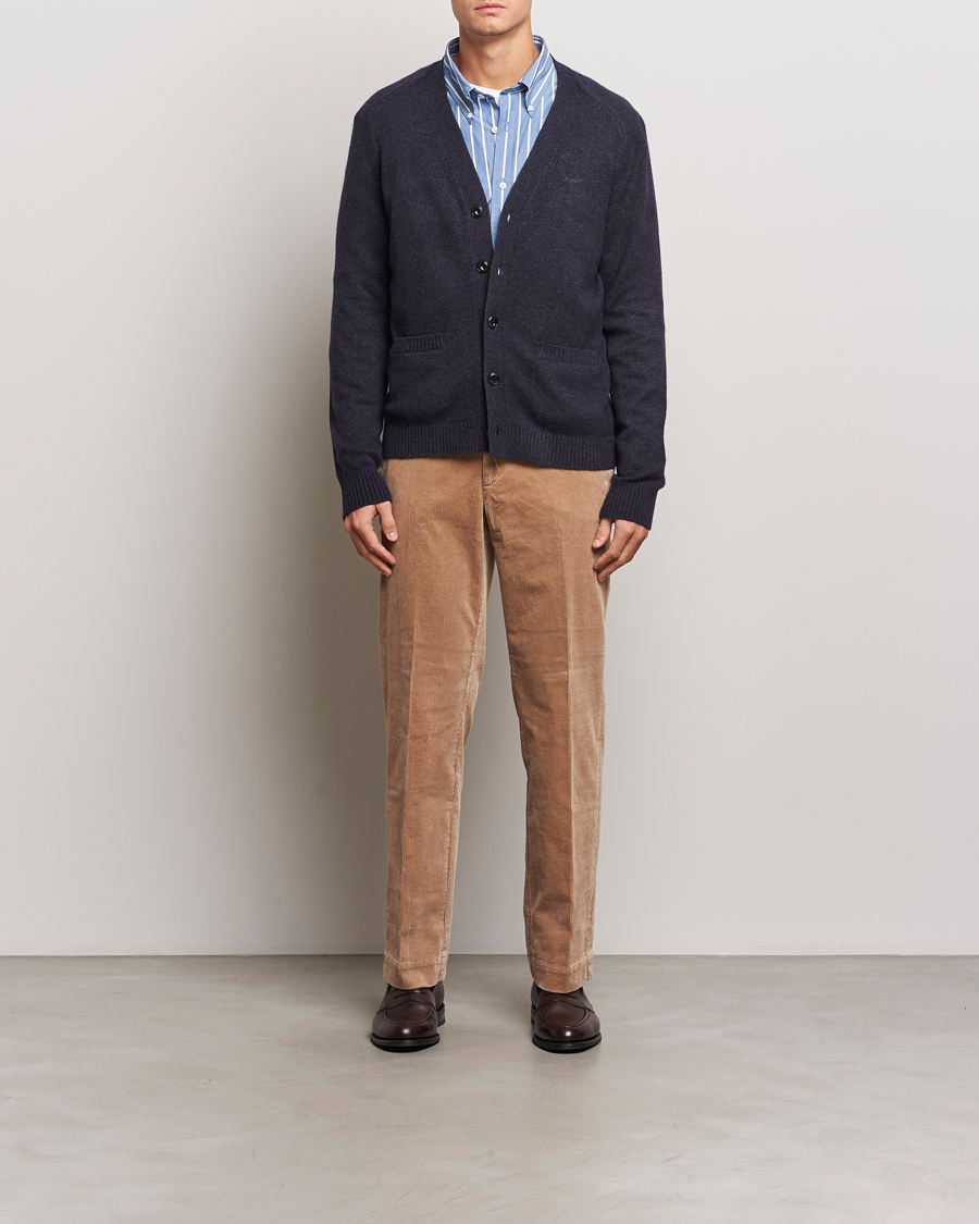 Heren | Truien | GANT | Wool Blend Cardigan Dark Navy Melange