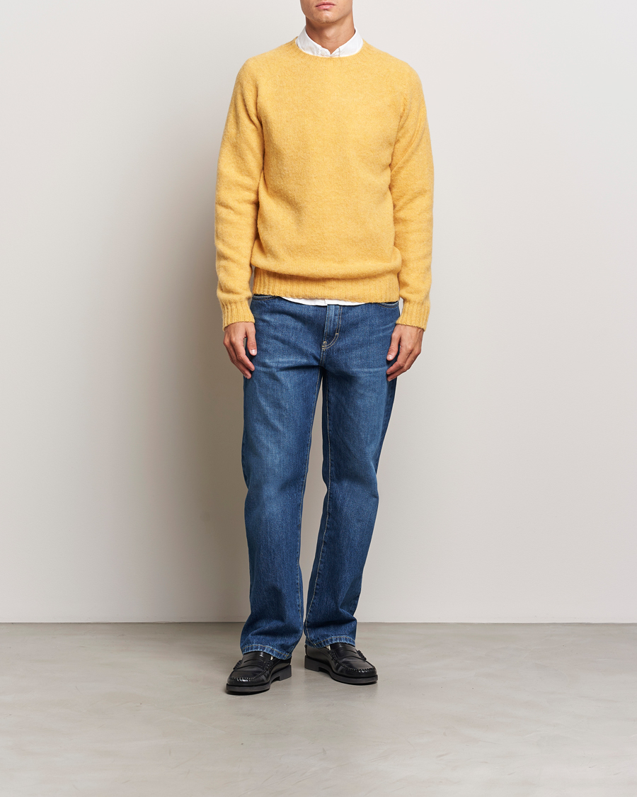 Homme | Pulls Et Tricots | Harley Of Scotland | Brushed Supersoft Lambswool Crewneck Marzipan