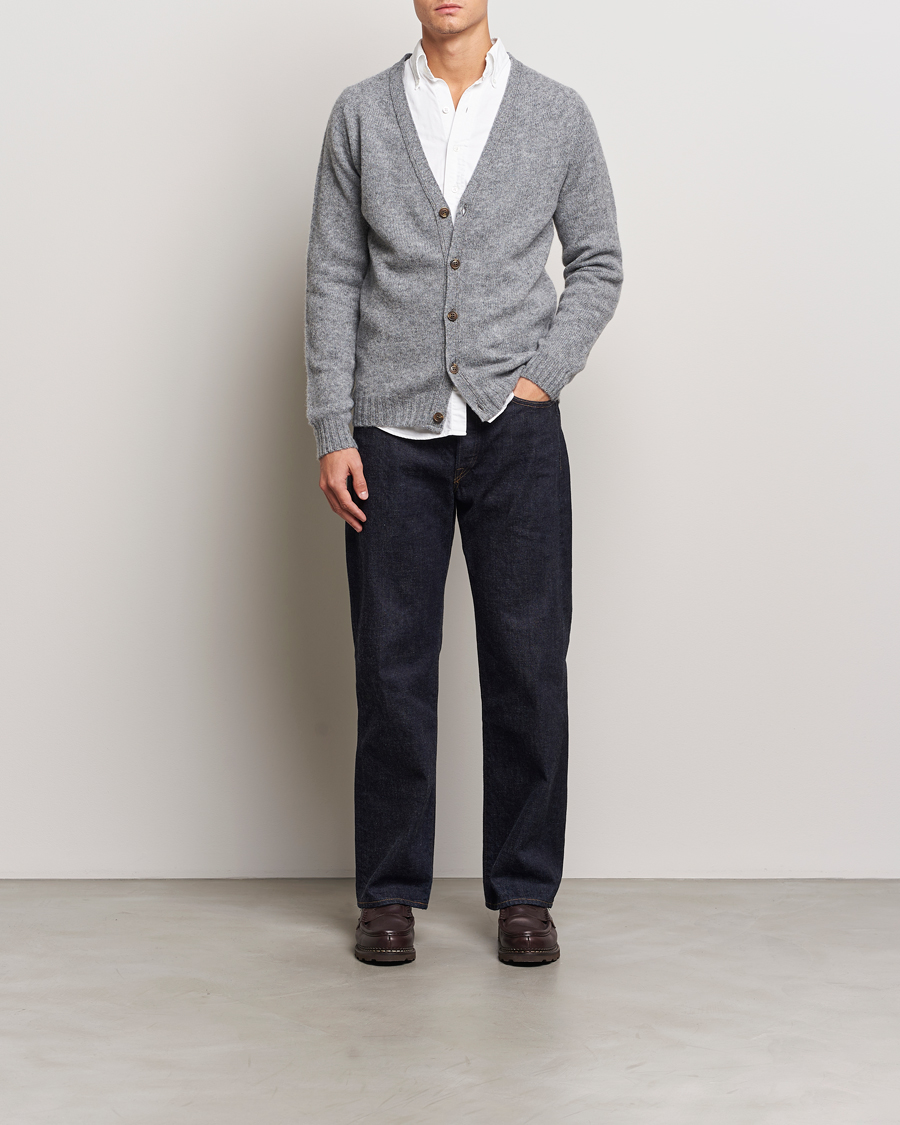Homme | Pulls Et Tricots | Harley Of Scotland | Supersoft Lambswool Cardigan Medium Grey
