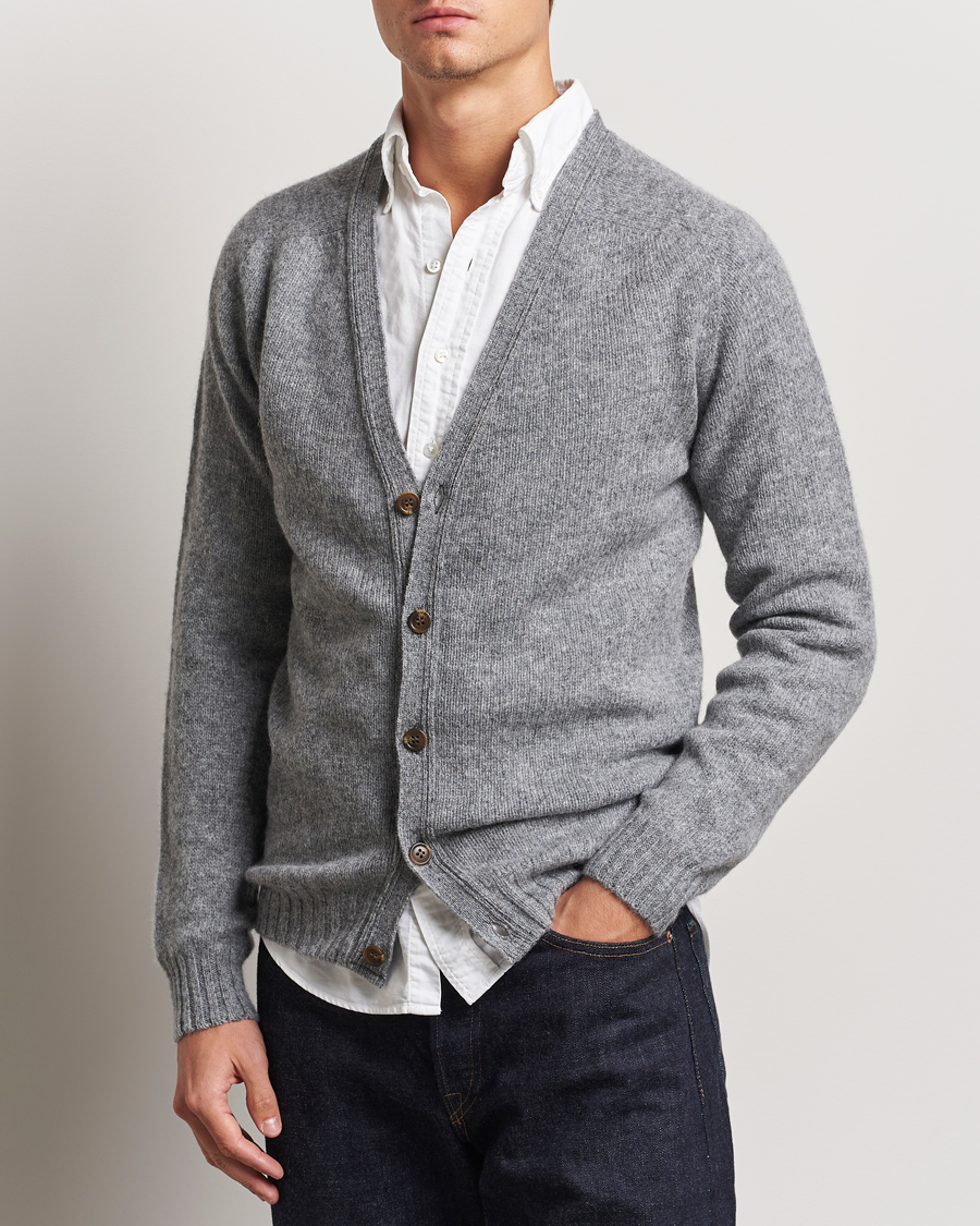 Homme | Pulls Et Tricots | Harley Of Scotland | Supersoft Lambswool Cardigan Medium Grey