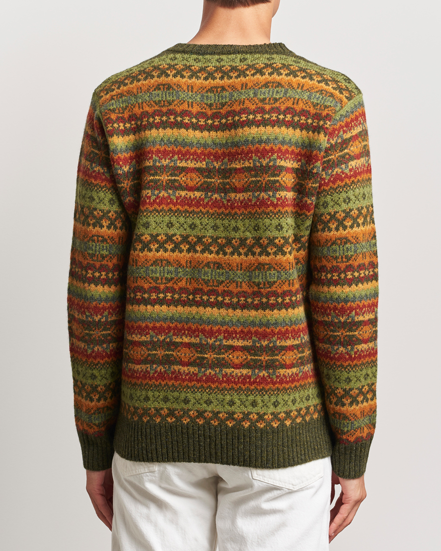 Heren | Truien | Harley Of Scotland | Supersoft Lambswool Fairisle Crewneck Green