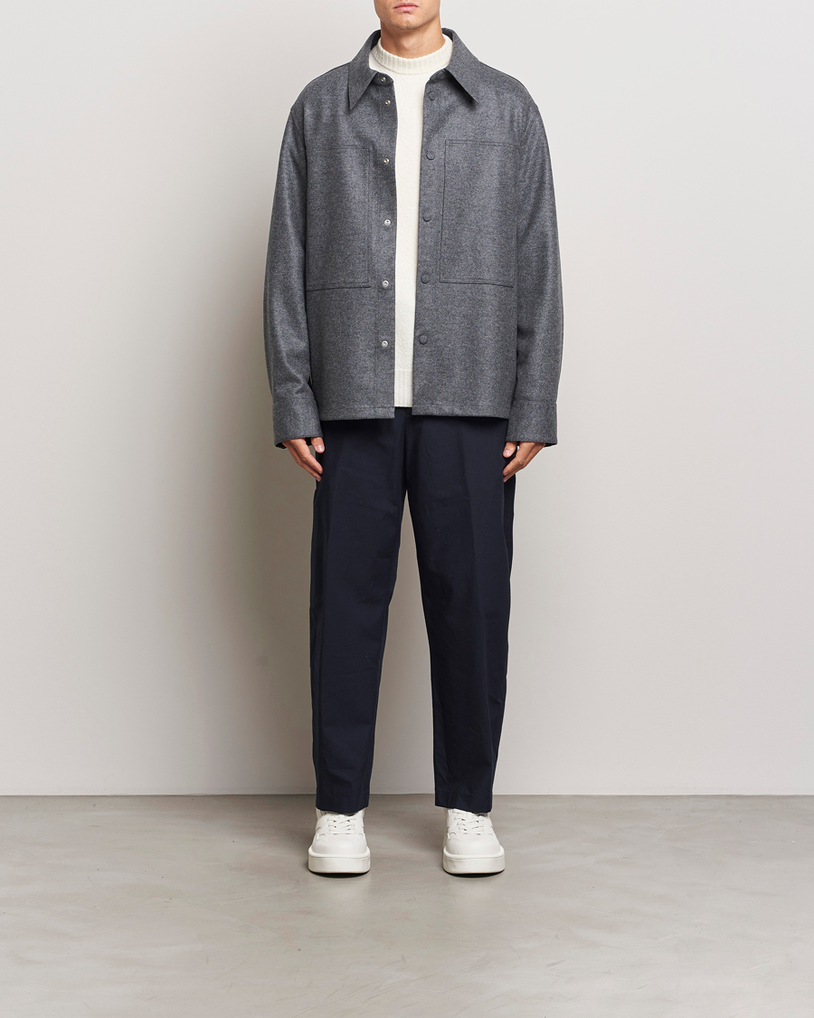Heren | Broeken | Jil Sander | Water Repellent Cotton Drawstring Pants Navy