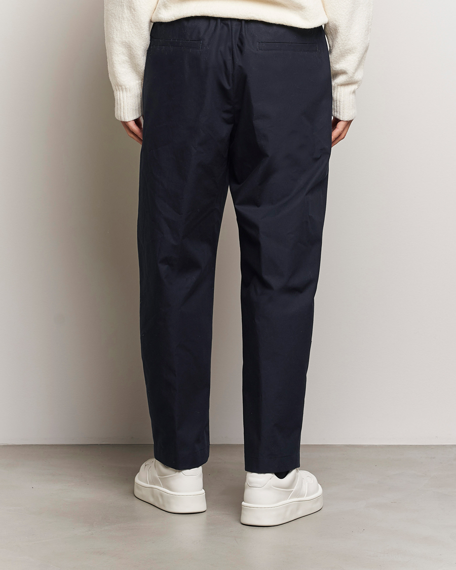Heren | Broeken | Jil Sander | Water Repellent Cotton Drawstring Pants Navy