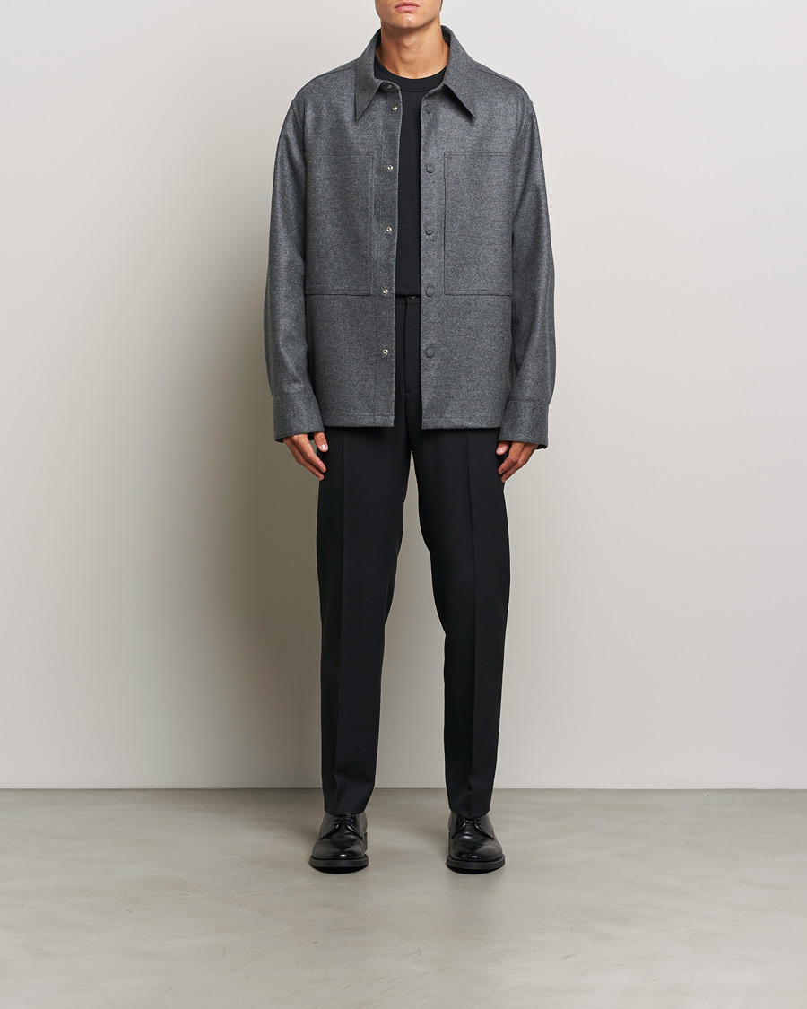 Heren | Overhemden | Jil Sander | Wool Flannel Overshirt Grey Melange