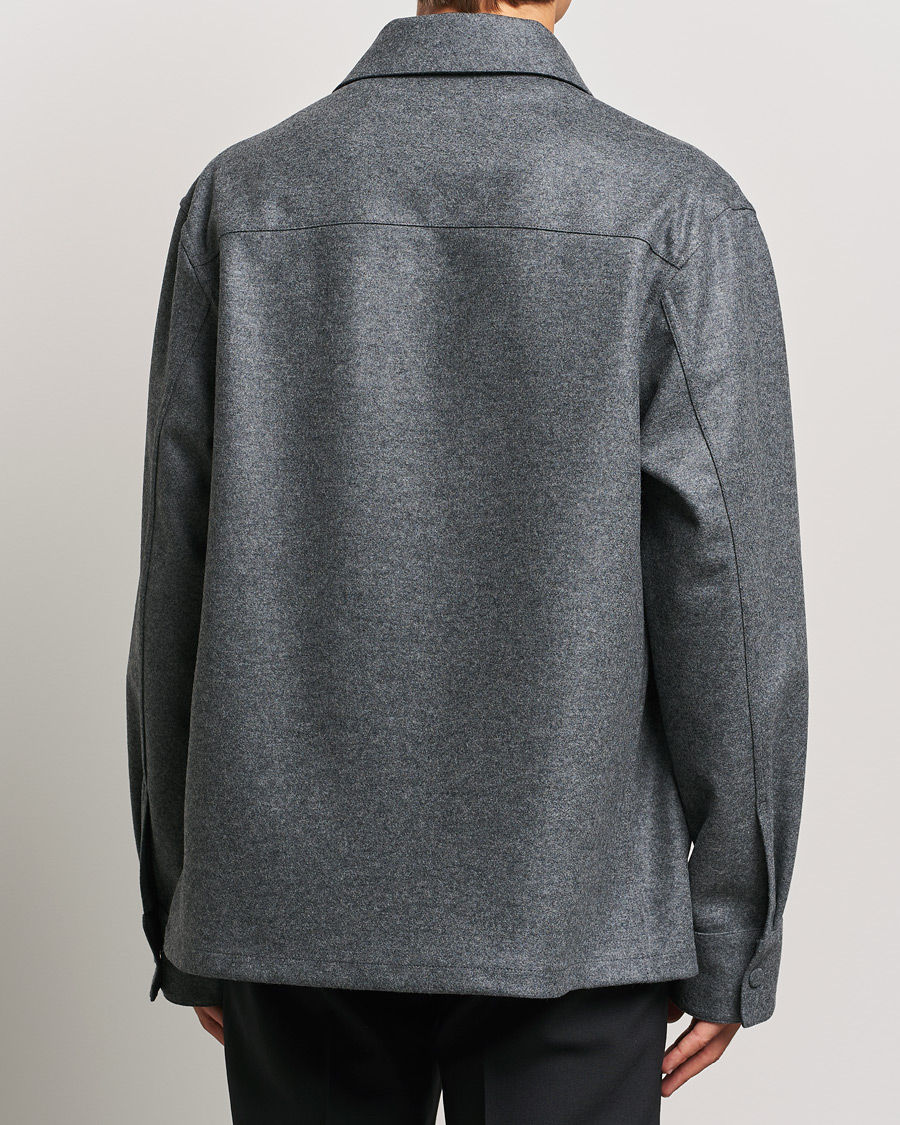 Heren | Overhemden | Jil Sander | Wool Flannel Overshirt Grey Melange