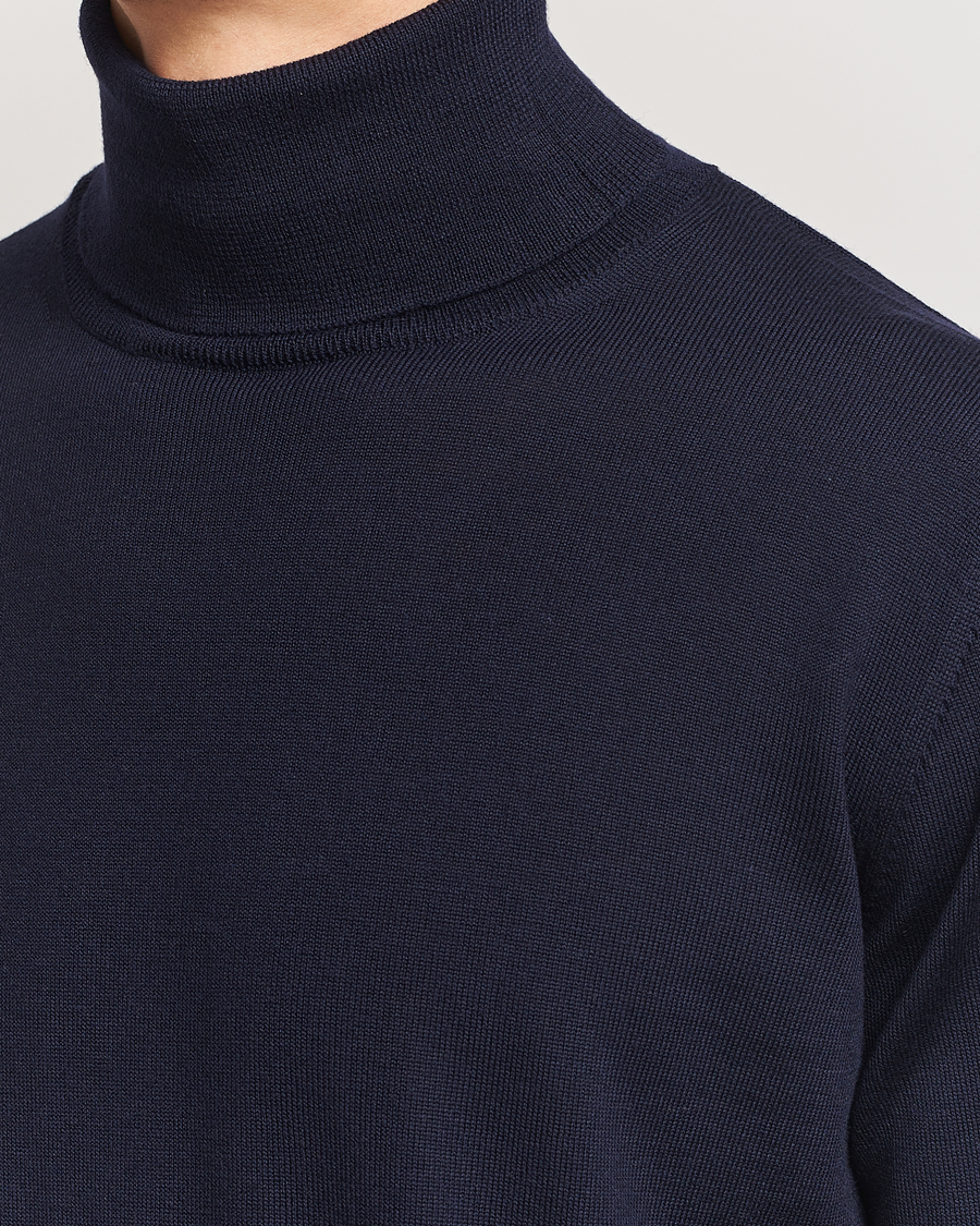 Heren | Truien | Morgano | Extra Fine Merino Wool Rollneck Navy