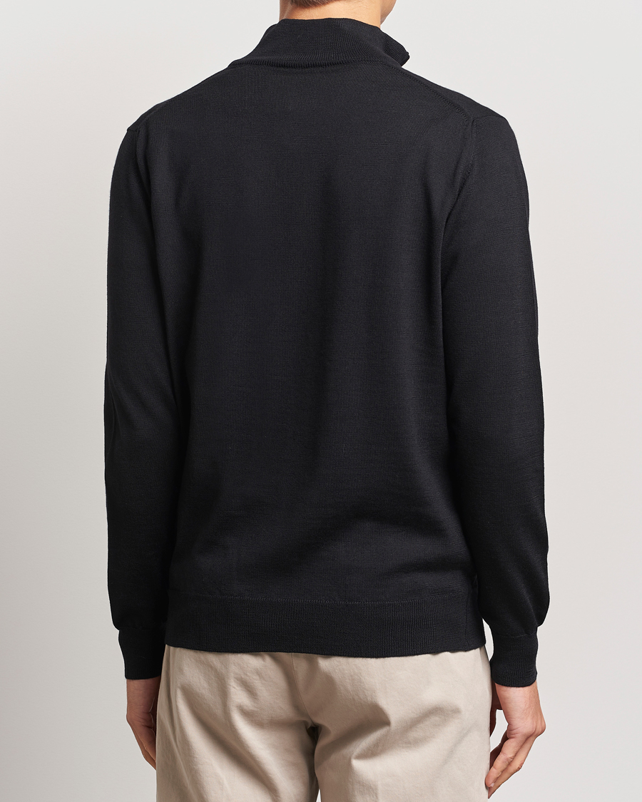 Homme | Pulls Et Tricots | Morgano | Extra Fine Merino Wool Half-Zip Black