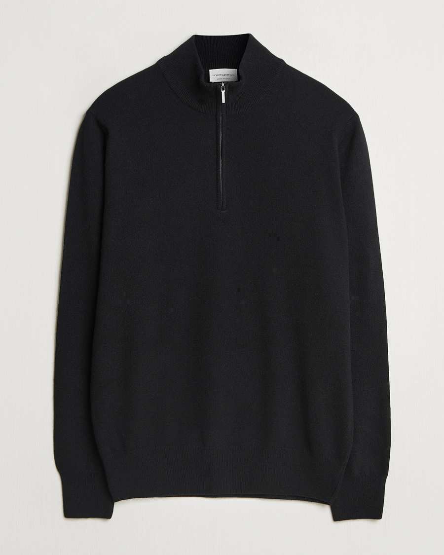 Heren | Truien | Morgano | Wool/Cashmere Half-Zip Black