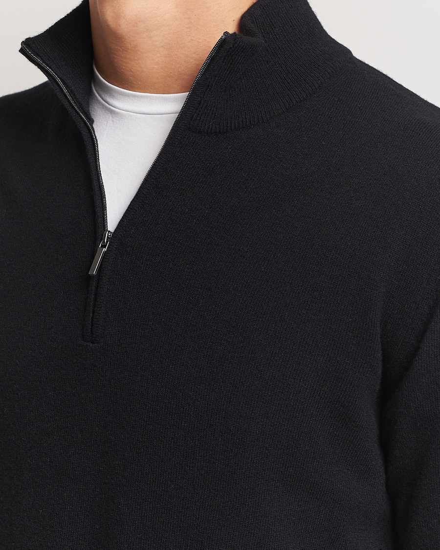 Heren | Truien | Morgano | Wool/Cashmere Half-Zip Black