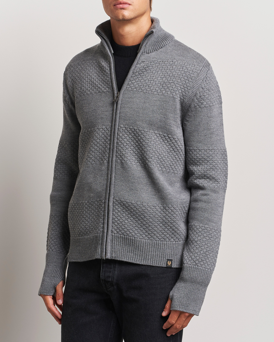 Homme | Pulls Et Tricots | Belstaff | Sternway Knitted Zip Cardigan Grey Heather