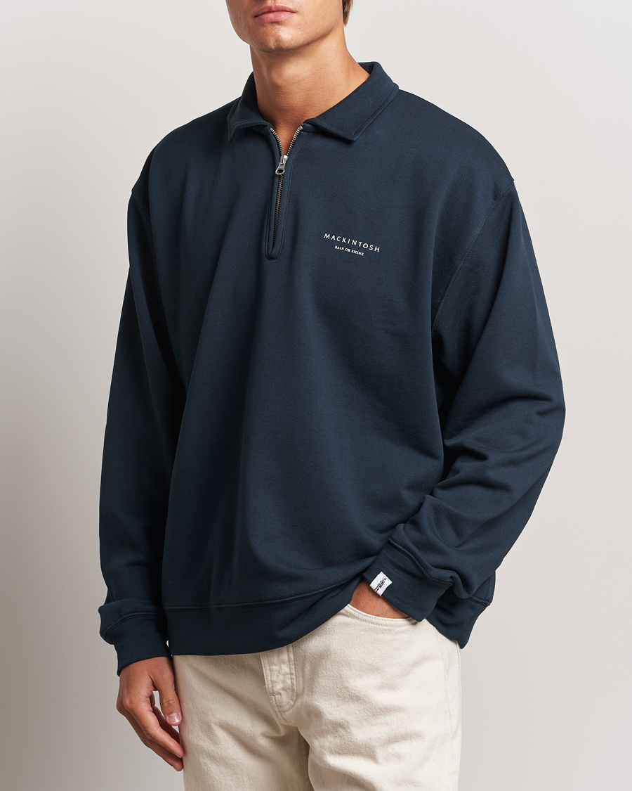 Homme | Pulls Et Tricots | Mackintosh | Rain Shine Zip Sweatshirt Navy