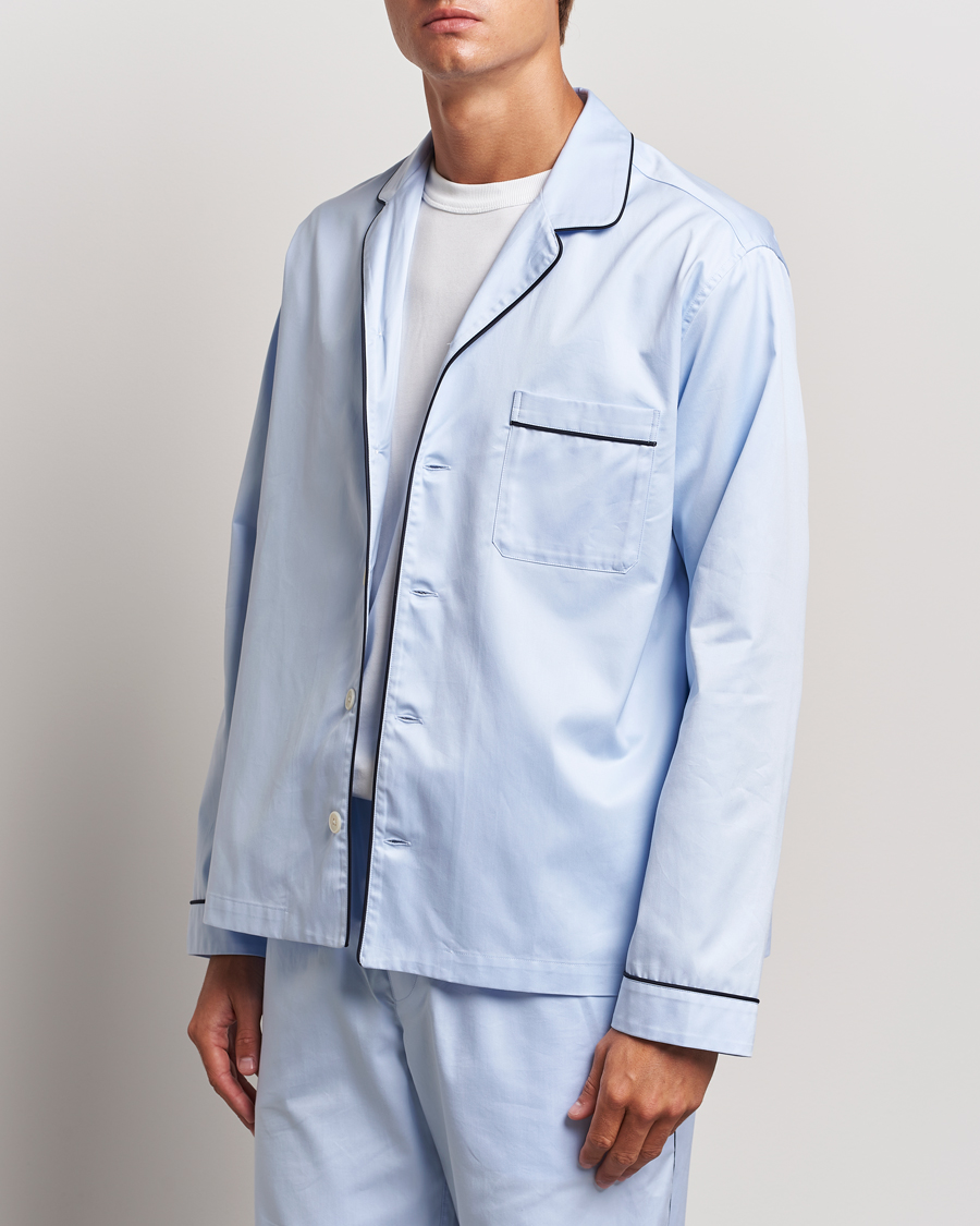 Heren | Pyjama's en gewaden | Tekla | Sateen Pyjama Shirt Bellhop Blue