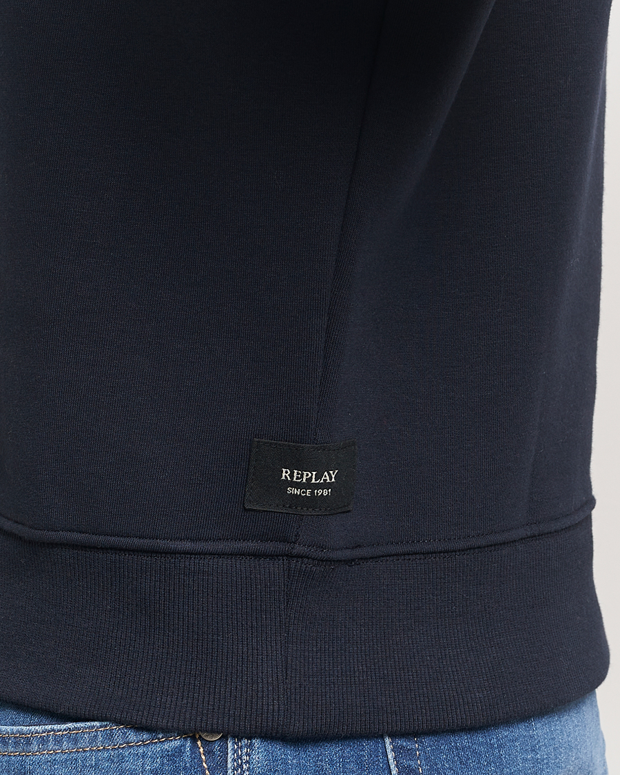 Heren | Truien | Replay | Tonal Logo Hoodie Navy