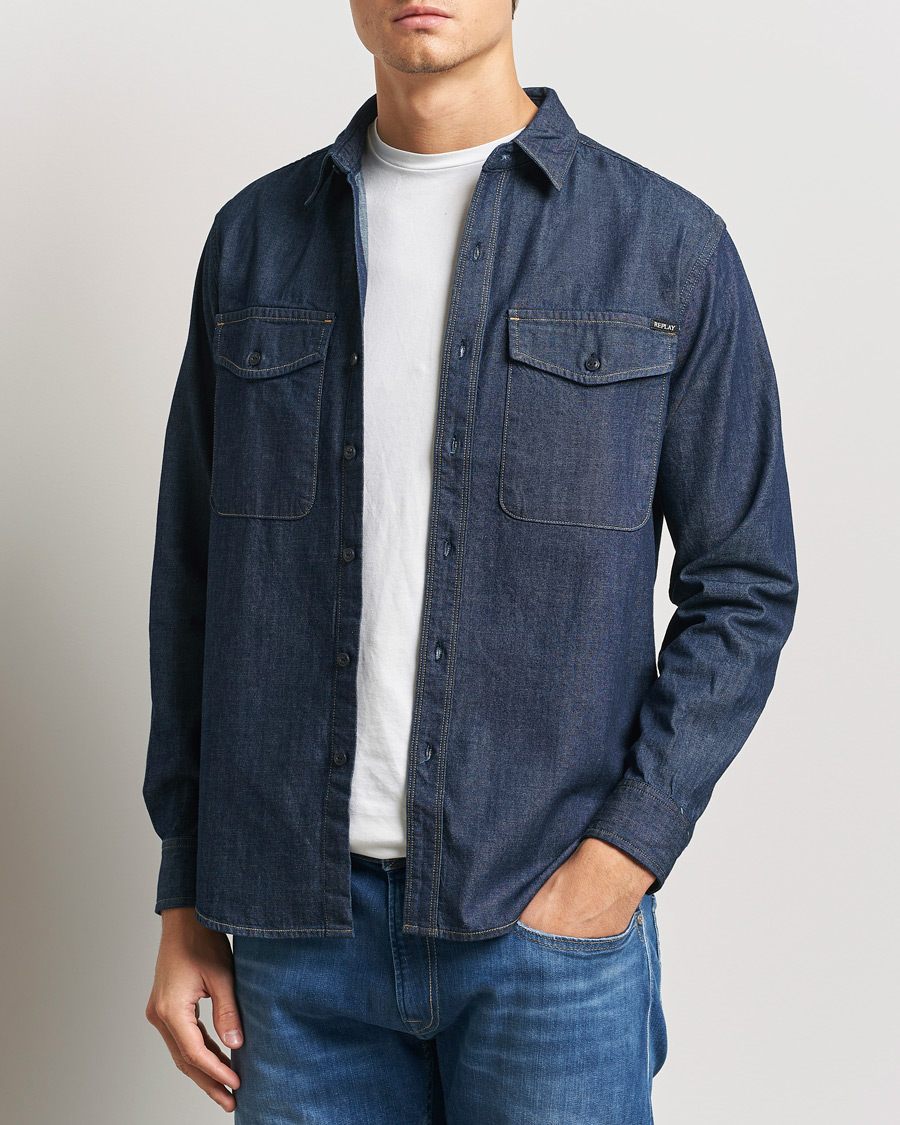 Homme | Chemises | Replay | Denim Shirt Dark Blue