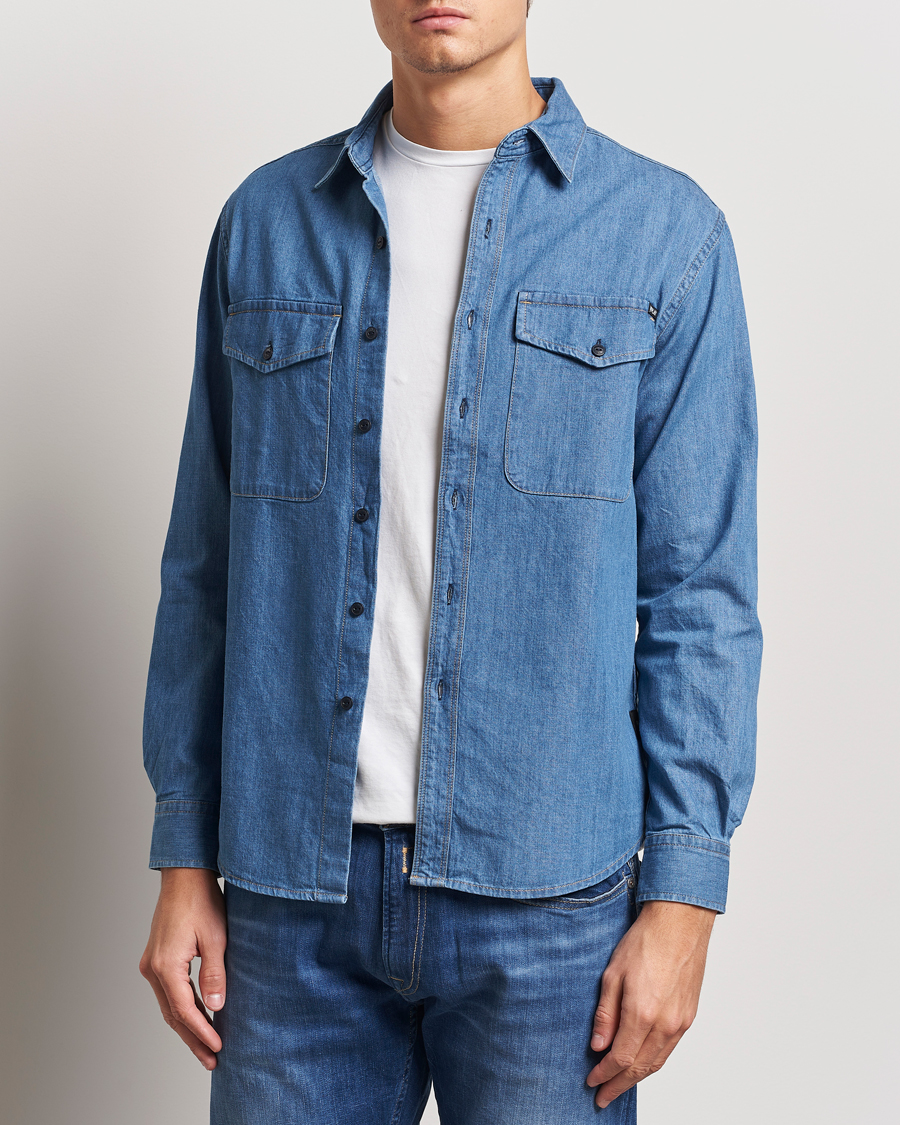 Heren | Overhemden | Replay | Denim Shirt Medium Blue