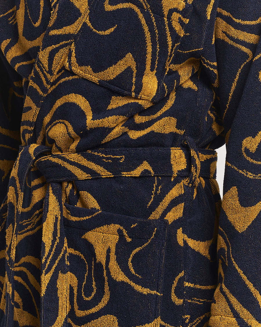 Heren | Pyjama's en gewaden | OAS | Marble Robe Black/Yellow