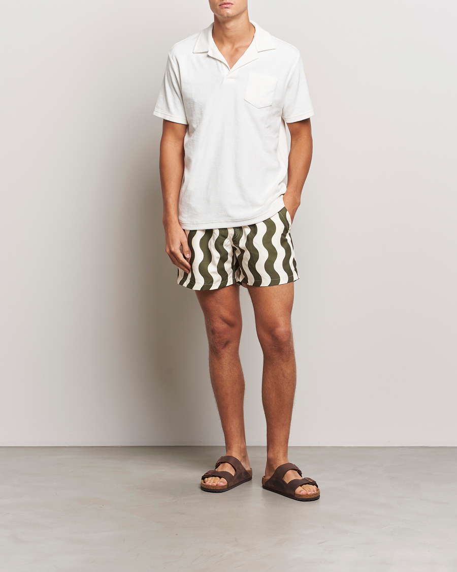 Heren | Zwembroek | OAS | Forest Waver Swim Shorts Green/White