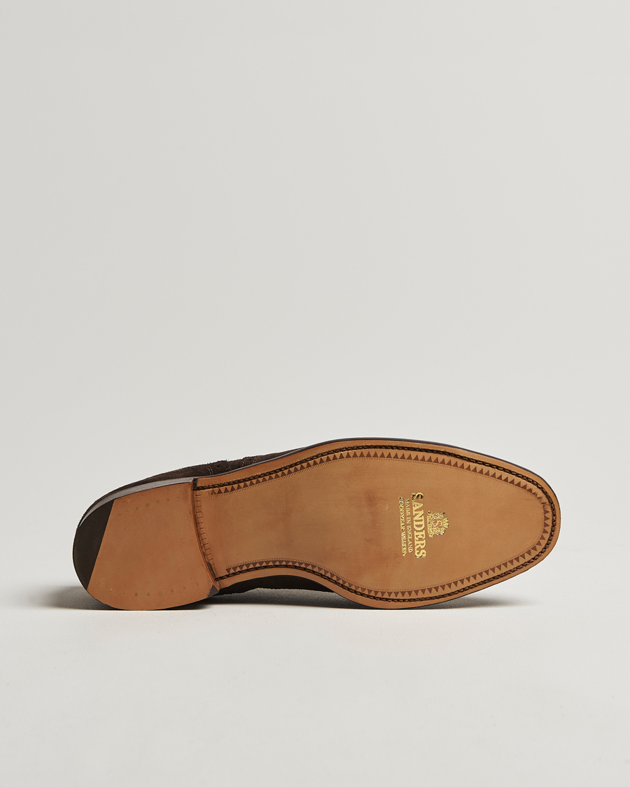 Homme | Sanders Moorgate Suede Semi Brogue Chocolate | Sanders | Moorgate Suede Semi Brogue Chocolate