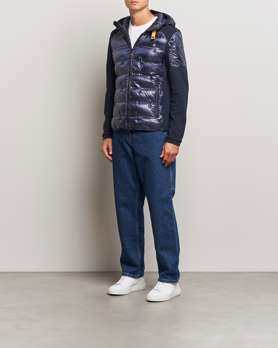 Homme | Manteaux Et Vestes | Parajumpers | Gyles Piquet Puffer Hybrid Jacket Blue Navy