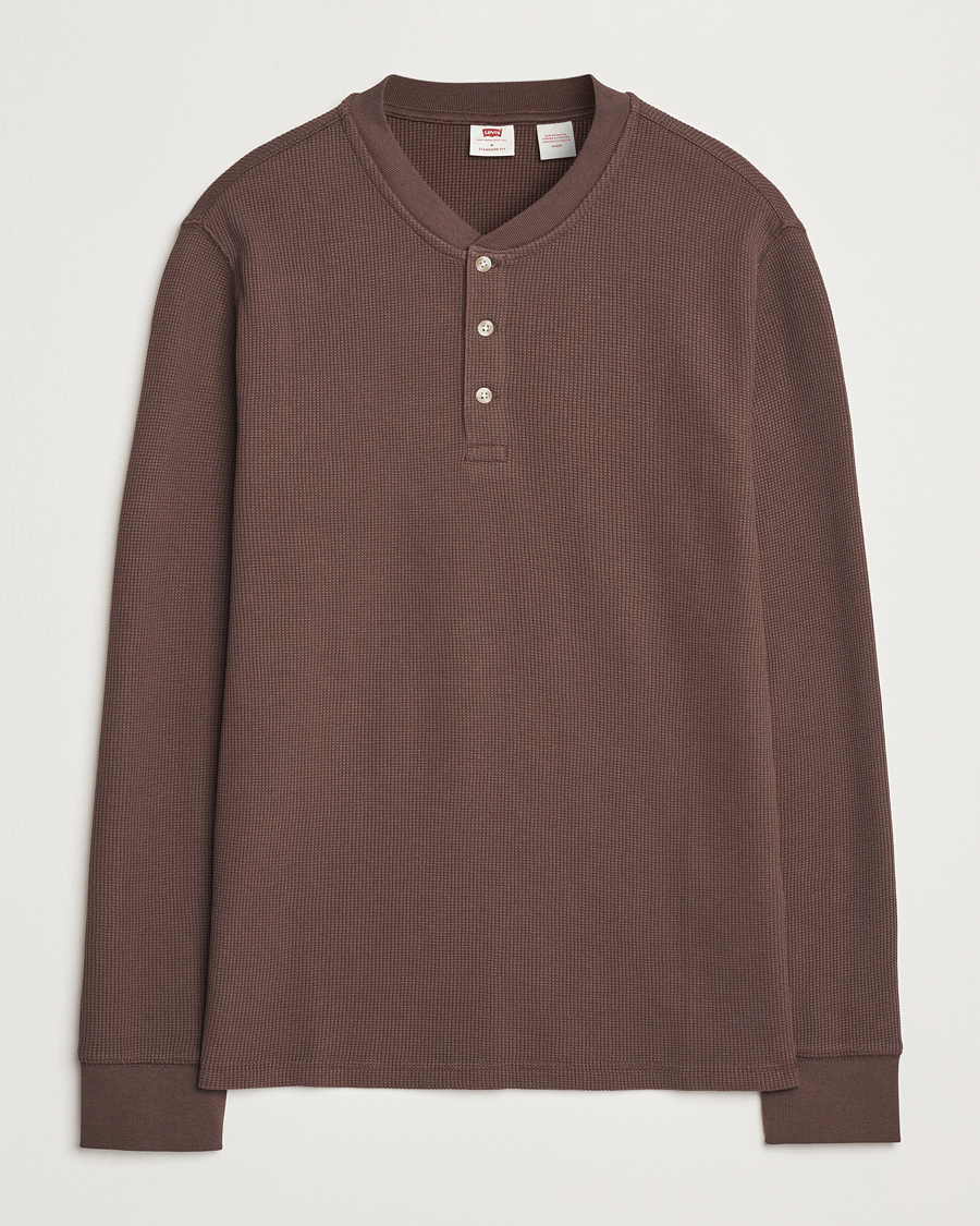Heren | Truien | Levi's | Thermal Henley Chocolate Brown