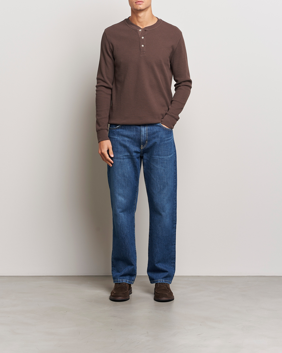 Heren | Truien | Levi's | Thermal Henley Chocolate Brown