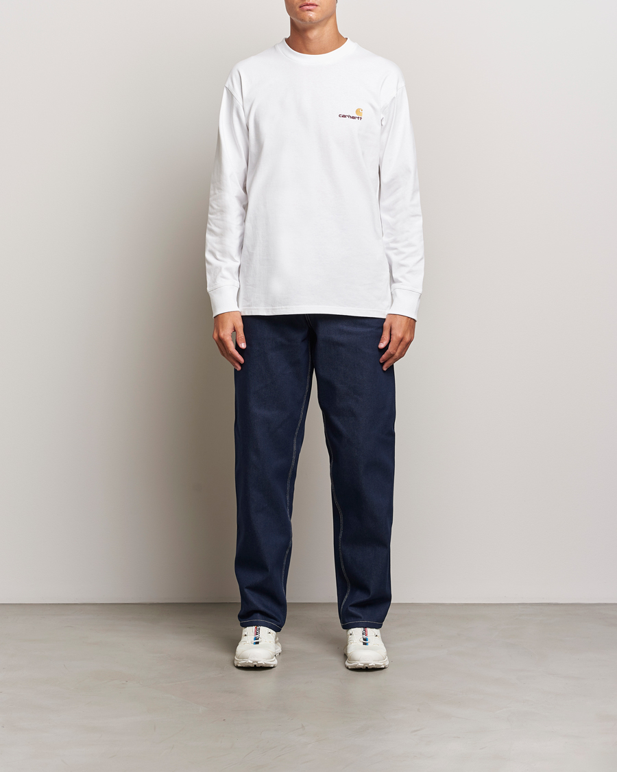 Heren | T-shirts | Carhartt WIP | American Script Long Sleeve T-Shirt White