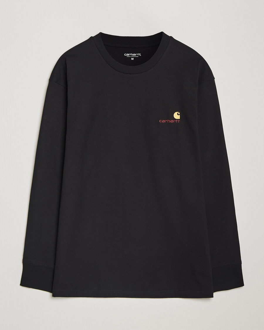 Homme | T-shirts | Carhartt WIP | American Script Long Sleeve T-Shirt Black