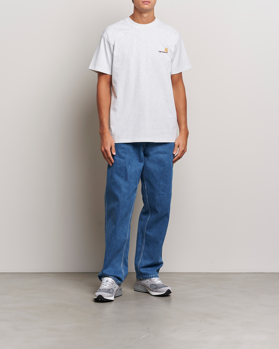 Heren | T-shirts | Carhartt WIP | American Script Short Sleeve T-Shirt Ash Heather