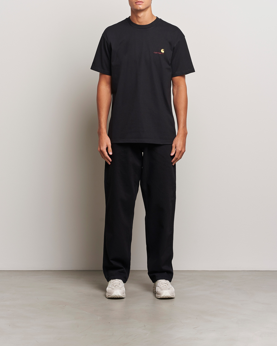Heren | T-shirts | Carhartt WIP | American Script Short Sleeve T-Shirt Black