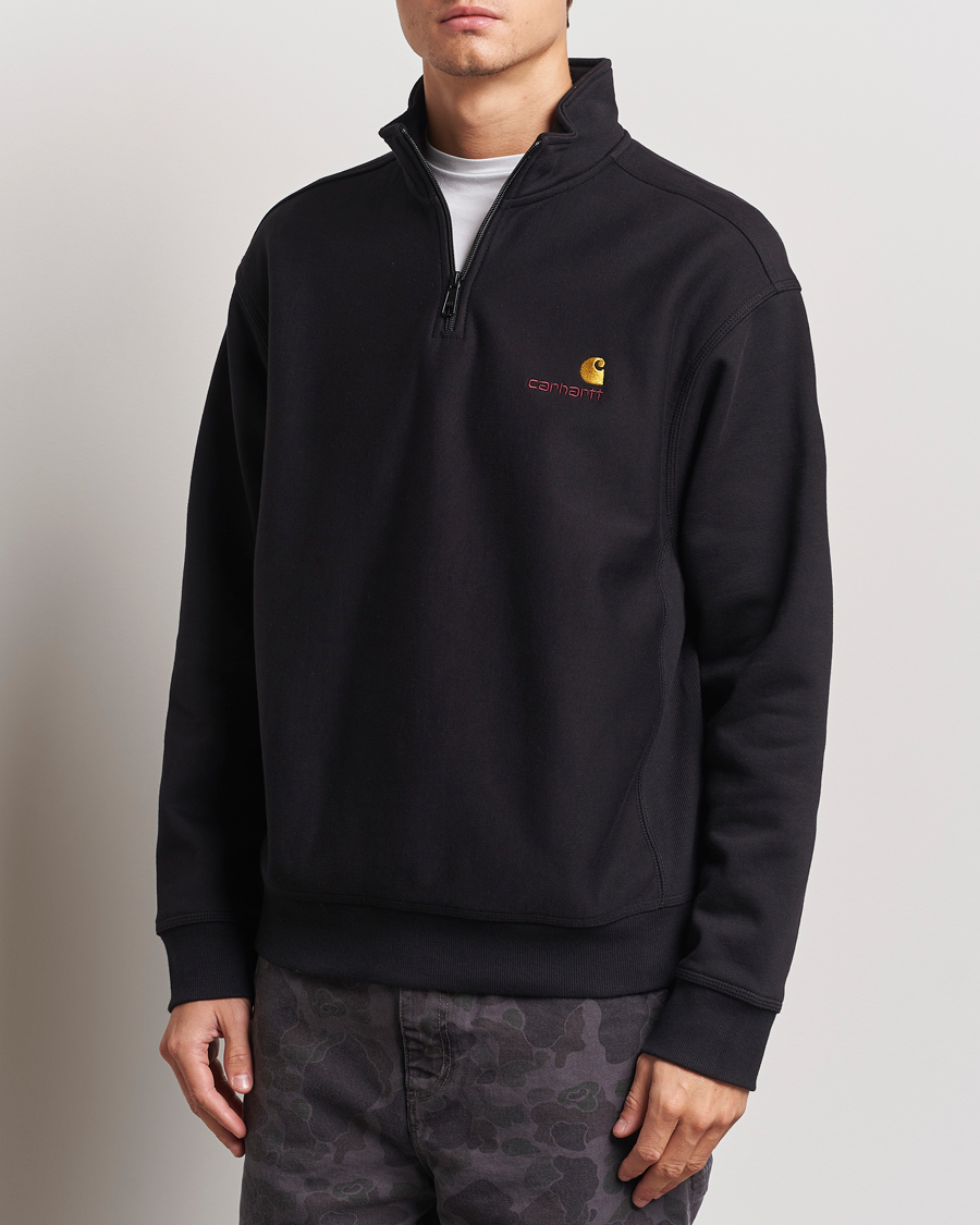 Homme | Pulls Et Tricots | Carhartt WIP | American Script Half Zip Sweatshirt Black