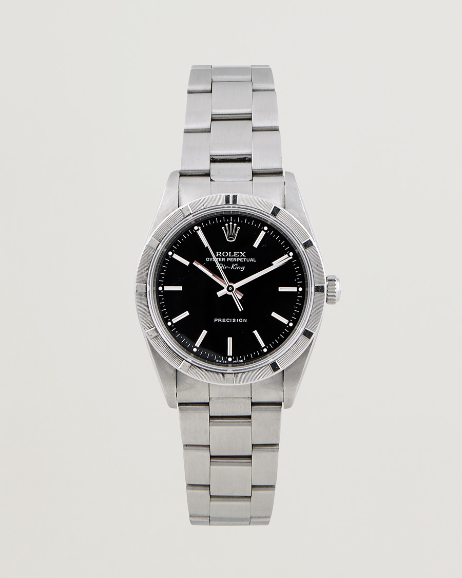 Heren | Rolex Pre-Owned Air King 14010M Oyster Perpetual Steel Black | Rolex Pre-Owned | Air King 14010M Oyster Perpetual Steel Black