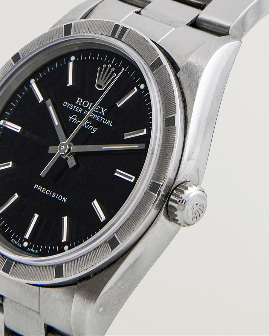 Heren | Rolex Pre-Owned Air King 14010M Oyster Perpetual Steel Black | Rolex Pre-Owned | Air King 14010M Oyster Perpetual Steel Black